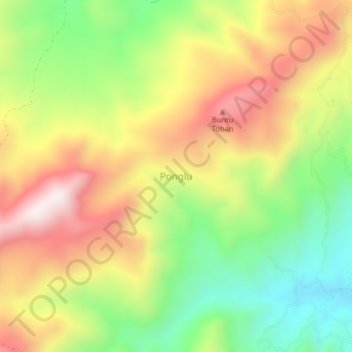 Ponglu topographic map, elevation, terrain