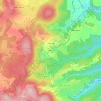 Lavaux topographic map, elevation, terrain