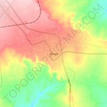 Ubiaja topographic map, elevation, terrain