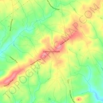 Cashion Crossroads topographic map, elevation, terrain