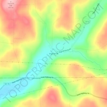 Page Brook topographic map, elevation, terrain