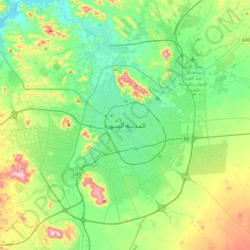 Medina topographic map, elevation, terrain