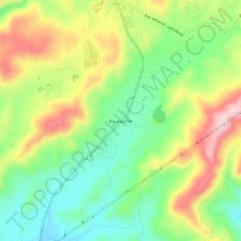 Douglas Flat topographic map, elevation, terrain