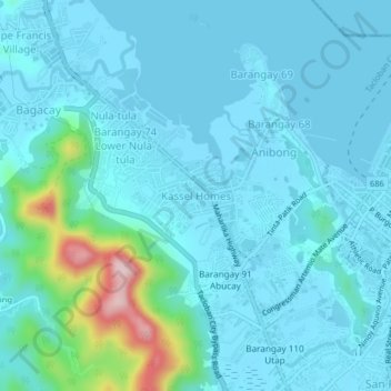 Kassel Homes topographic map, elevation, terrain