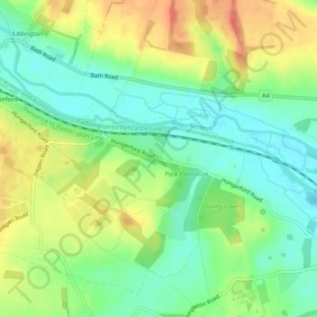 Kintbury Gate topographic map, elevation, terrain