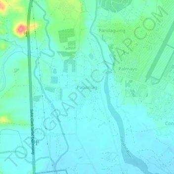 Pabanlag topographic map, elevation, terrain