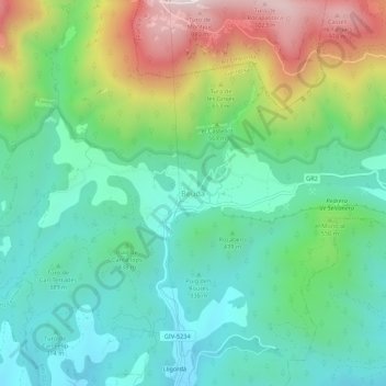 Beuda topographic map, elevation, terrain