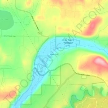Ohop Bob topographic map, elevation, terrain