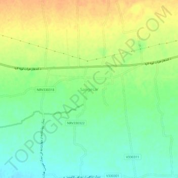 Sangesar topographic map, elevation, terrain