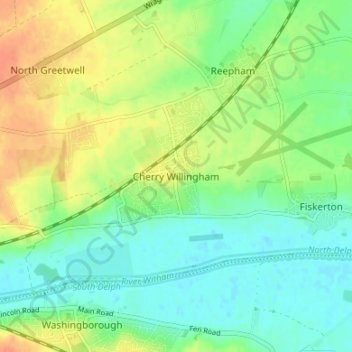 Cherry Willingham topographic map, elevation, terrain