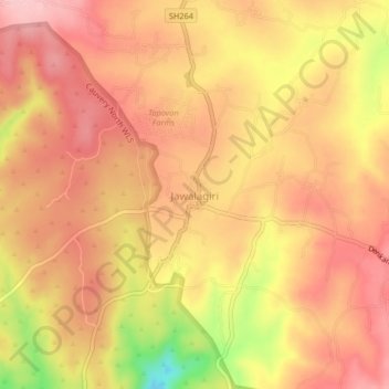 Jowlagiri topographic map, elevation, terrain