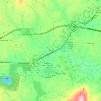 Enka topographic map, elevation, terrain