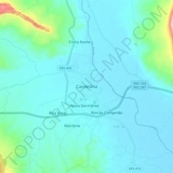 Candelária topographic map, elevation, terrain