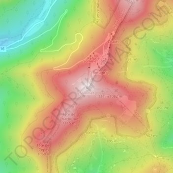 Planche des Belles Filles topographic map, elevation, terrain