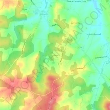 La Gasse topographic map, elevation, terrain