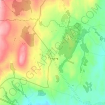 Slaughtneil topographic map, elevation, terrain