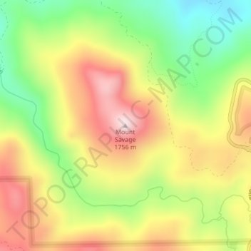 Mount Savage topographic map, elevation, terrain