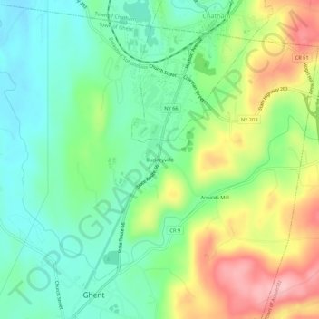 Buckleyville topographic map, elevation, terrain