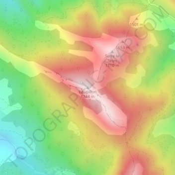 L'Aupillon topographic map, elevation, terrain