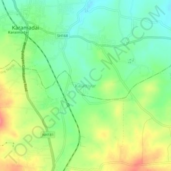 Kalattiyur topographic map, elevation, terrain