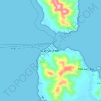 Cape Gloucester topographic map, elevation, terrain