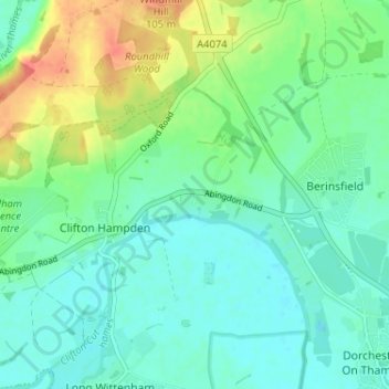 Burcot topographic map, elevation, terrain