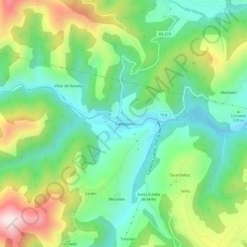 Navelgas topographic map, elevation, terrain