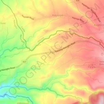 Aga topographic map, elevation, terrain