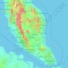 Pahang topographic map, elevation, terrain