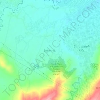Sukamaju topographic map, elevation, terrain