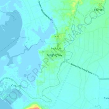 Magsaysay topographic map, elevation, terrain