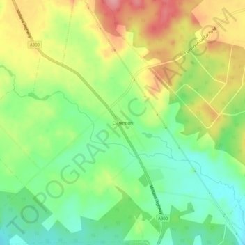 Clarendon topographic map, elevation, terrain