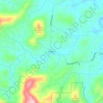 Higdon topographic map, elevation, terrain