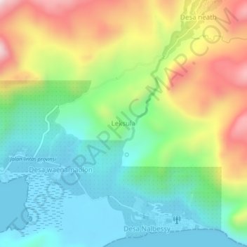 Leksula topographic map, elevation, terrain