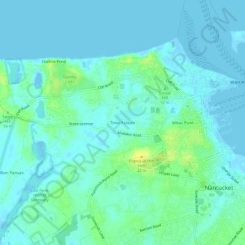Town Pasture topographic map, elevation, terrain