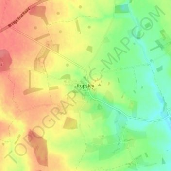 Ropsley topographic map, elevation, terrain