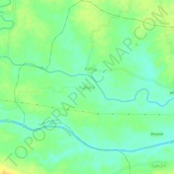 Nandra topographic map, elevation, terrain