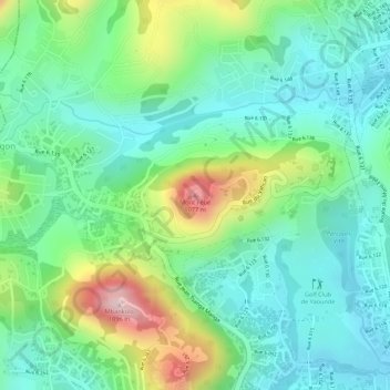 Mont Fébé topographic map, elevation, terrain
