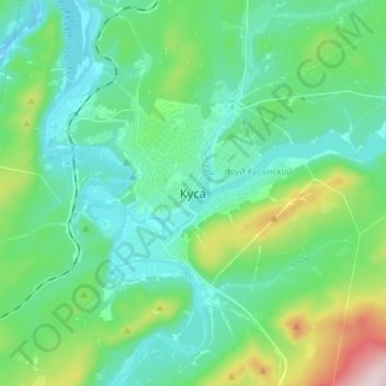 Kusa topographic map, elevation, terrain
