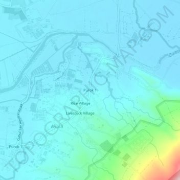 Purok 1 topographic map, elevation, terrain