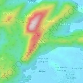 Gurah topographic map, elevation, terrain