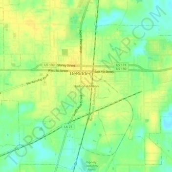 Hudson Addition topographic map, elevation, terrain