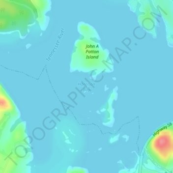 Harrison Bay topographic map, elevation, terrain