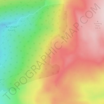 Round Crag topographic map, elevation, terrain