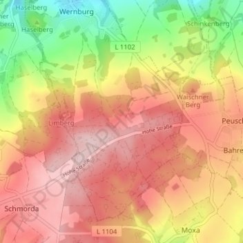 Seebach topographic map, elevation, terrain