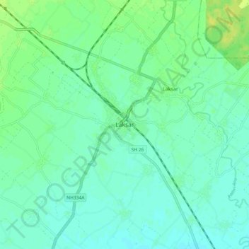 Laksar topographic map, elevation, terrain
