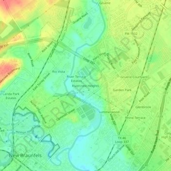 Rivercrest Heights topographic map, elevation, terrain