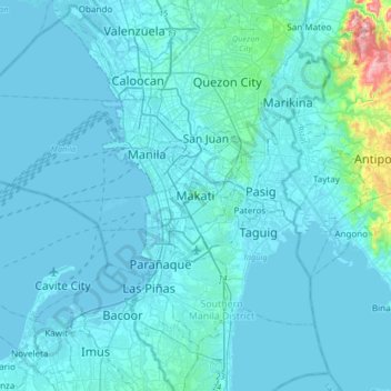 Makati topographic map, elevation, terrain