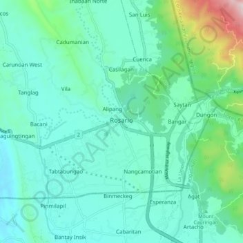Rosario topographic map, elevation, terrain