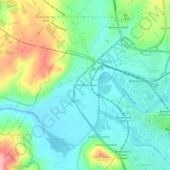 Contrada Pantano topographic map, elevation, terrain